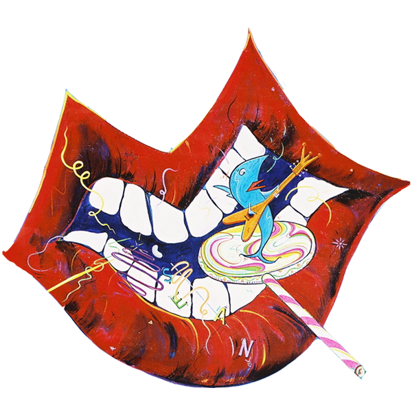 Jacklyn Laflamme-Buttons-Website-famous-big-mouth-lips-kiss-Montreal-Miami-artist-squashed